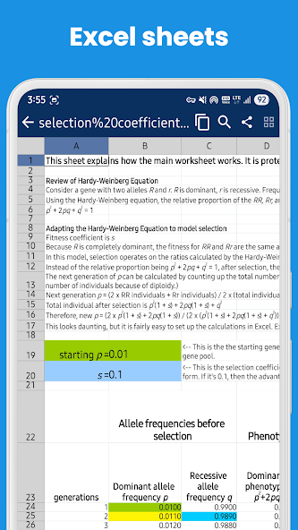 Office One spreadsheet viewer